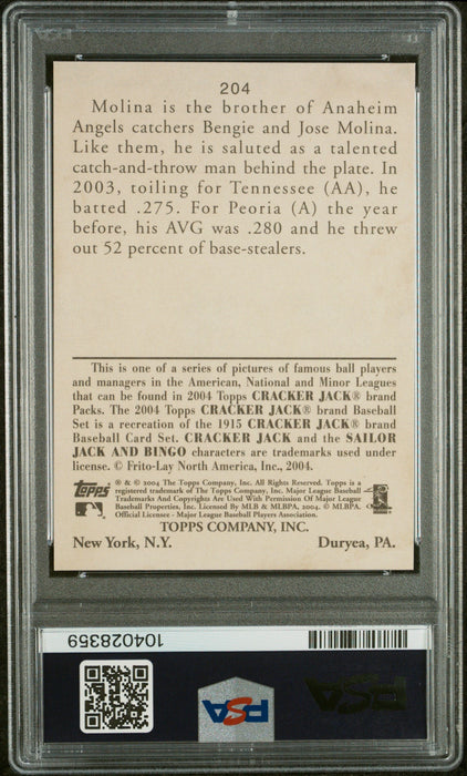 2004 Topps Yadier Molina #204 Cracker Jack RC Rookie PSA 10