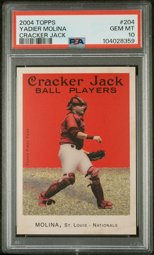 2004 Topps Yadier Molina #204 Cracker Jack RC Rookie PSA 10