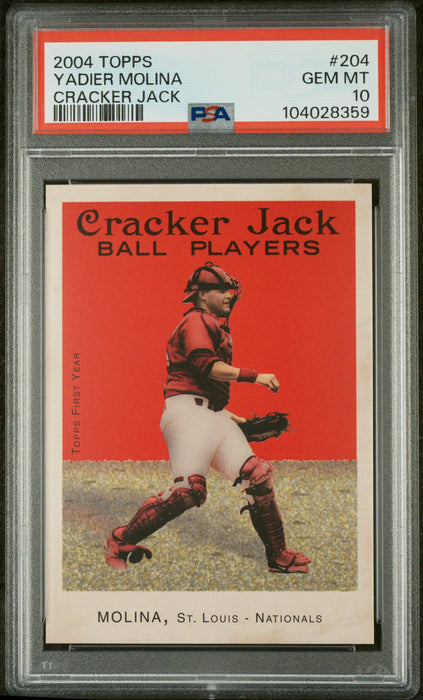 2004 Topps Yadier Molina #204 Cracker Jack RC Rookie PSA 10