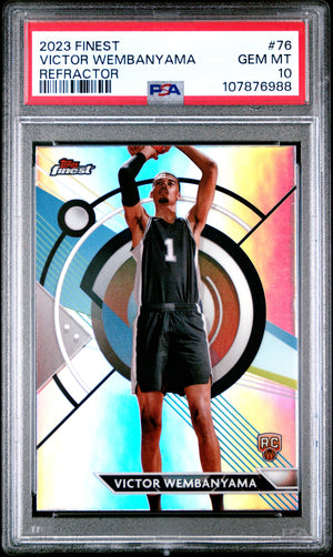 2023 Topps Finest Victor Wembanyama #76 RC Rookie Refractor PSA 10