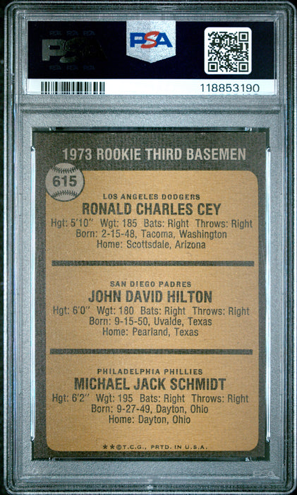 1973 Topps Ron Cey John Hilton Mike Schmidt #615 Rookie 3rd Basemen RC Rookie PSA 6