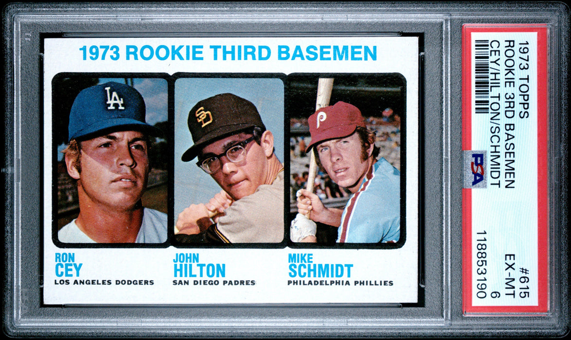 1973 Topps Ron Cey John Hilton Mike Schmidt #615 Rookie 3rd Basemen RC Rookie PSA 6