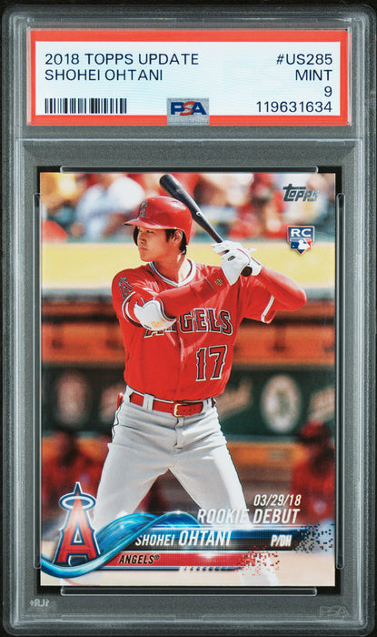 2018 Topps Update Series Shohei Ohtani #US285 RC Rookie PSA 9