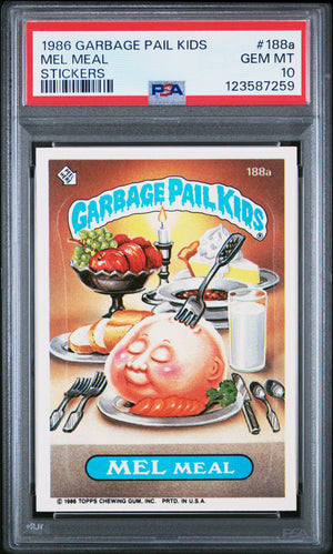 1986 Garbage Pail Kids MEL Meal #188a Stickers PSA 10