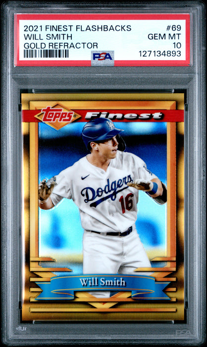 2021 Topps Finest Flashbacks Will Smith #69 Gold Refractor /50 PSA 10