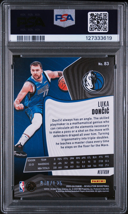 2023 Panini Revolution Luka Doncic #83 Neutron PSA 8 /125