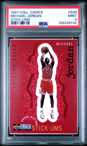 1997 Upper Deck Collector's Choice Michael Jordan #S30 Stick-Ums PSA 9 Mint