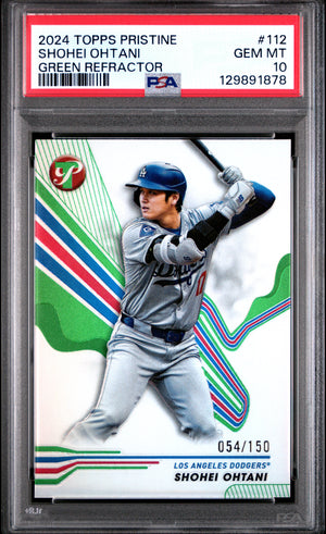 2024 Topps Pristine Shohei Ohtani #112 Green Refractor /150 PSA 10