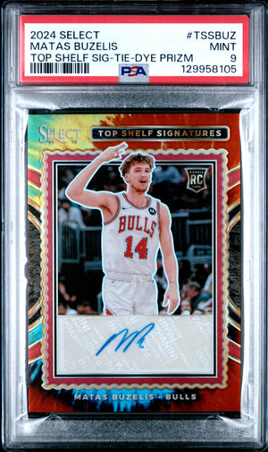 2024 Select Matas Buzelis #TSSBUZ Top Shelf Signature Tie-Dye Prizm RC Auto /25 PSA 9