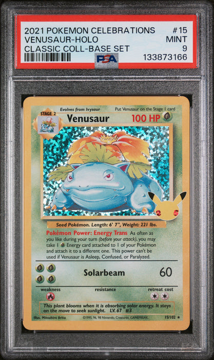 POKEMON 2021 Celebrations VENUSAUR Holo Classic Coll Base Set #15 PSA 9