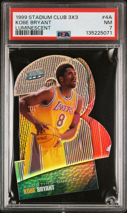 1999 Stadium Club 3x3 Kobe Bryant #4A Luminescent PSA 7