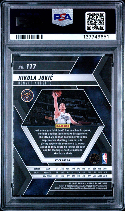 2024 Panini Mosaic Nikola Jokic #117 Genesis PSA 10