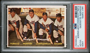 1957 Topps Furillo/Hodges/Camp/Snider #400 Dodgers' Sluggers PSA 4