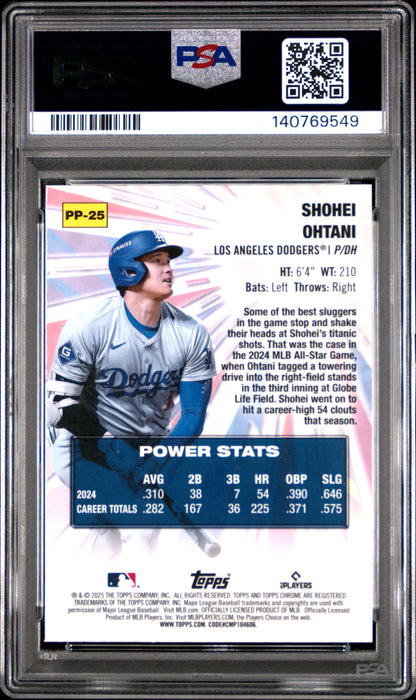 2025 Topps Chrome Shohei Ohtani #PP25 Power Players PSA 10