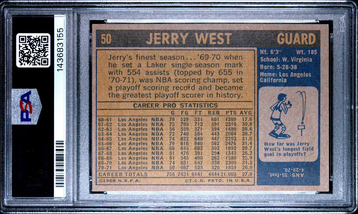 1971 Topps Jerry West #50 PSA 6