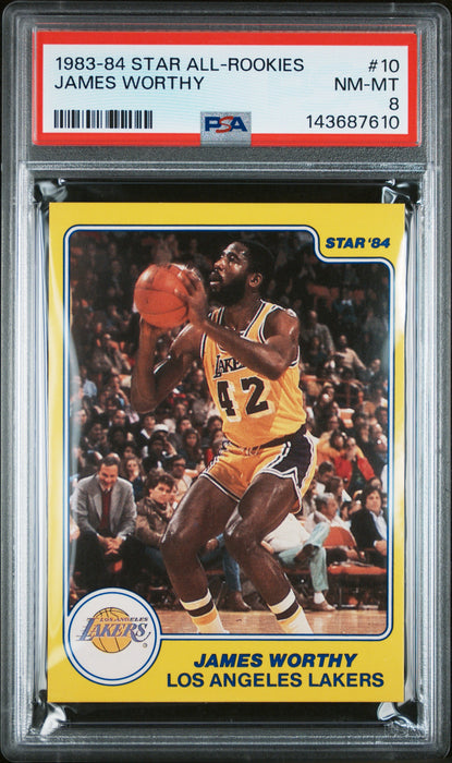 1983-84 Star All-Rookies James Worthy #10 PSA 8