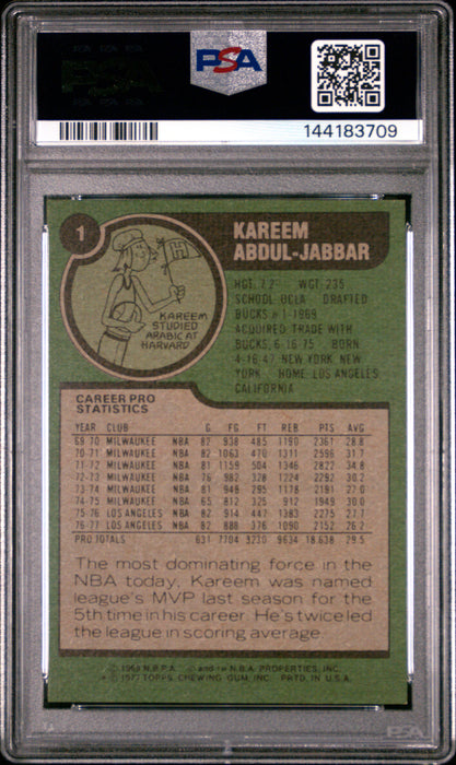 1977 Topps Kareem Abdul-Jabbar #1 PSA 6