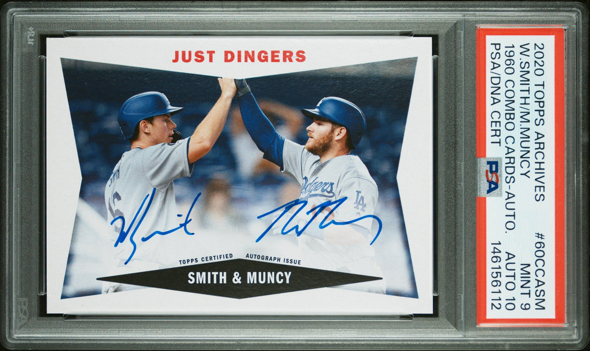 2020 Topps Archives Will Smith Max Muncy #60CCASM Combo Cards Dual Auto PSA 9 Auto 9 /150