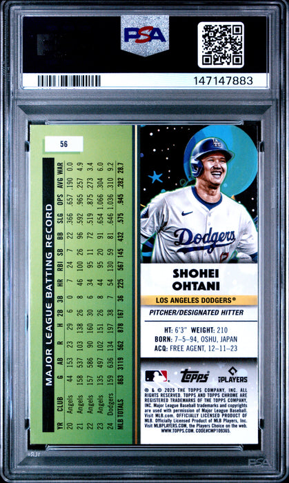 2025 Topps Chrome Cosmic Chrome Shohei Ohtani #56 PSA 10 B