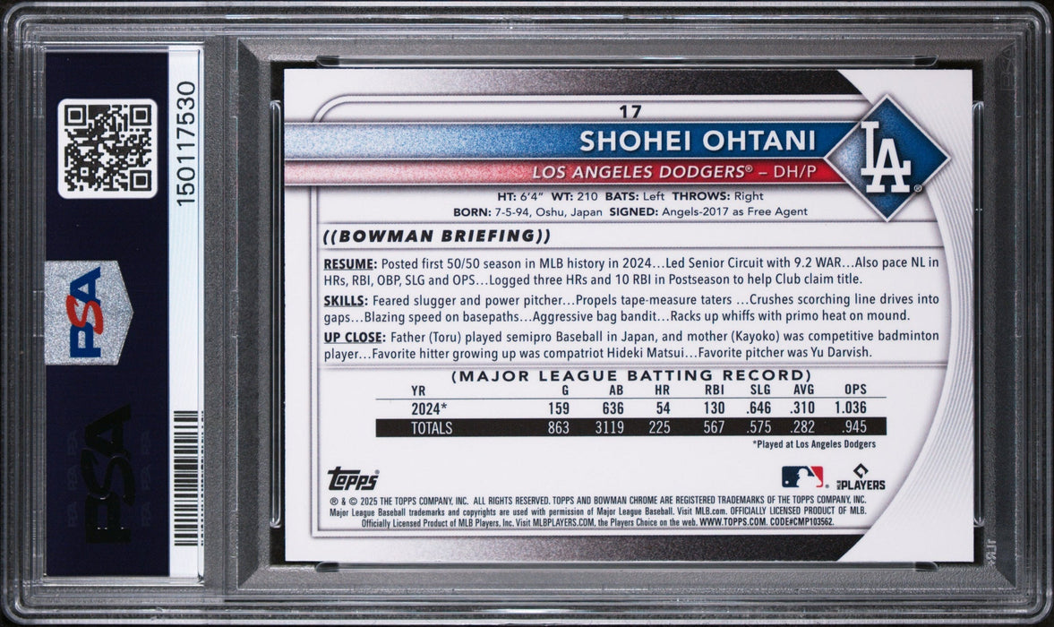 2025 Bowman Mega Box Shohei Ohtani #17 PSA 10