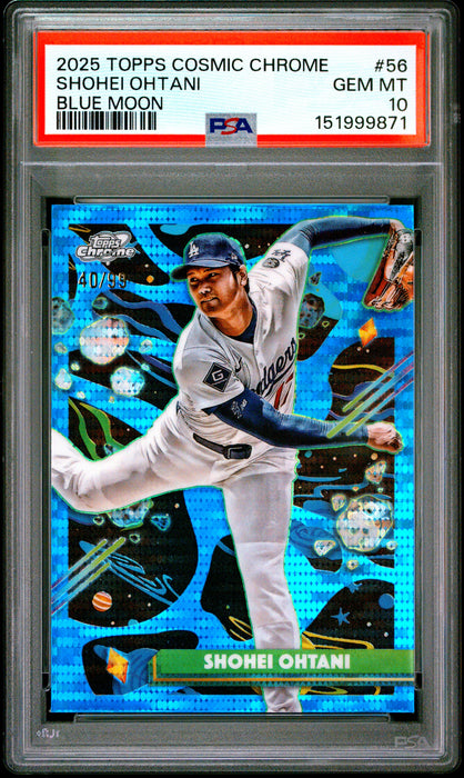 2025 Topps Cosmic Chrome Shohei Ohtani #56 Blue Moon /99 PSA 10