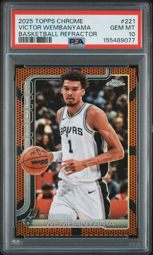 2025 Topps Chrome Victor Wembanyama #221 Basketball Refractor PSA 10