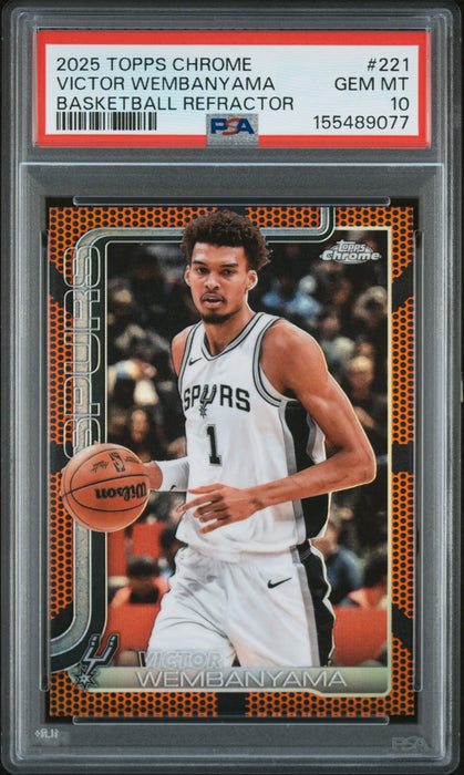 2025 Topps Chrome Victor Wembanyama #221 Basketball Refractor PSA 10