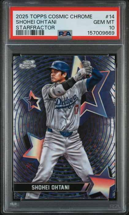 2025 Topps Cosmic Chrome Shohei Ohtani #14 Starfractor PSA 10