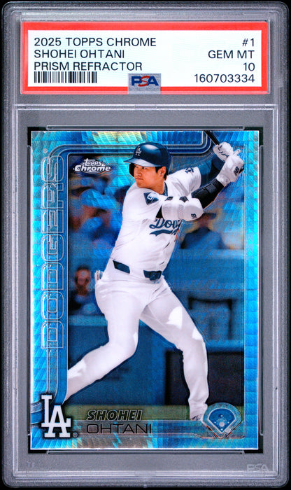 2025 Topps Chrome Shohei Ohtani #1 Prism Refractor PSA 10 B