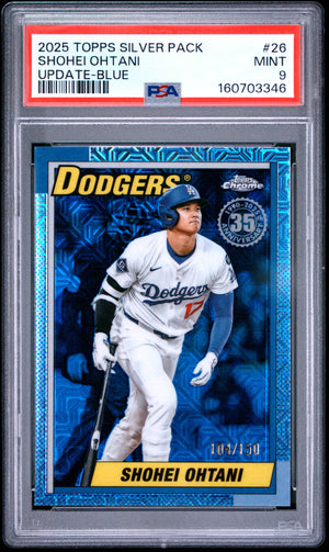 2025 Topps Silver Pack Shohei Ohtani #26 Update Blue /150 PSA 9