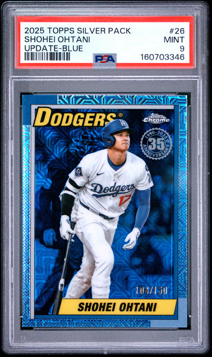 2025 Topps Silver Pack Shohei Ohtani #26 Update Blue /150 PSA 9