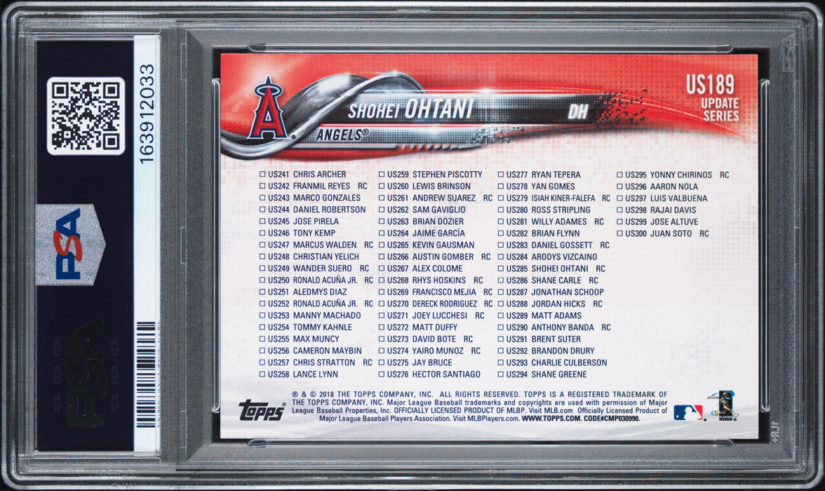 2018 Topps Update Shohei Ohtani #US189 RC Rookie PSA 9