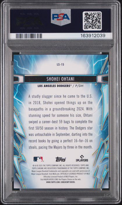 2025 Topps Cosmic Chrome Shohei Ohtani #15 Light Speed Green Space Dust /75 PSA 10
