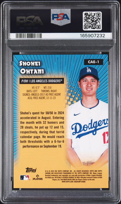 2025 Topps Chrome Shohei Ohtani #CAE1 All Etch Gold Refractor /50 PSA 9