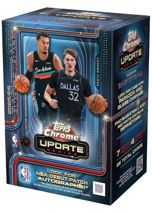 (PRE-ORDER 08/06) 2025-26 Topps Chrome Update Series Basketball Blaster Box