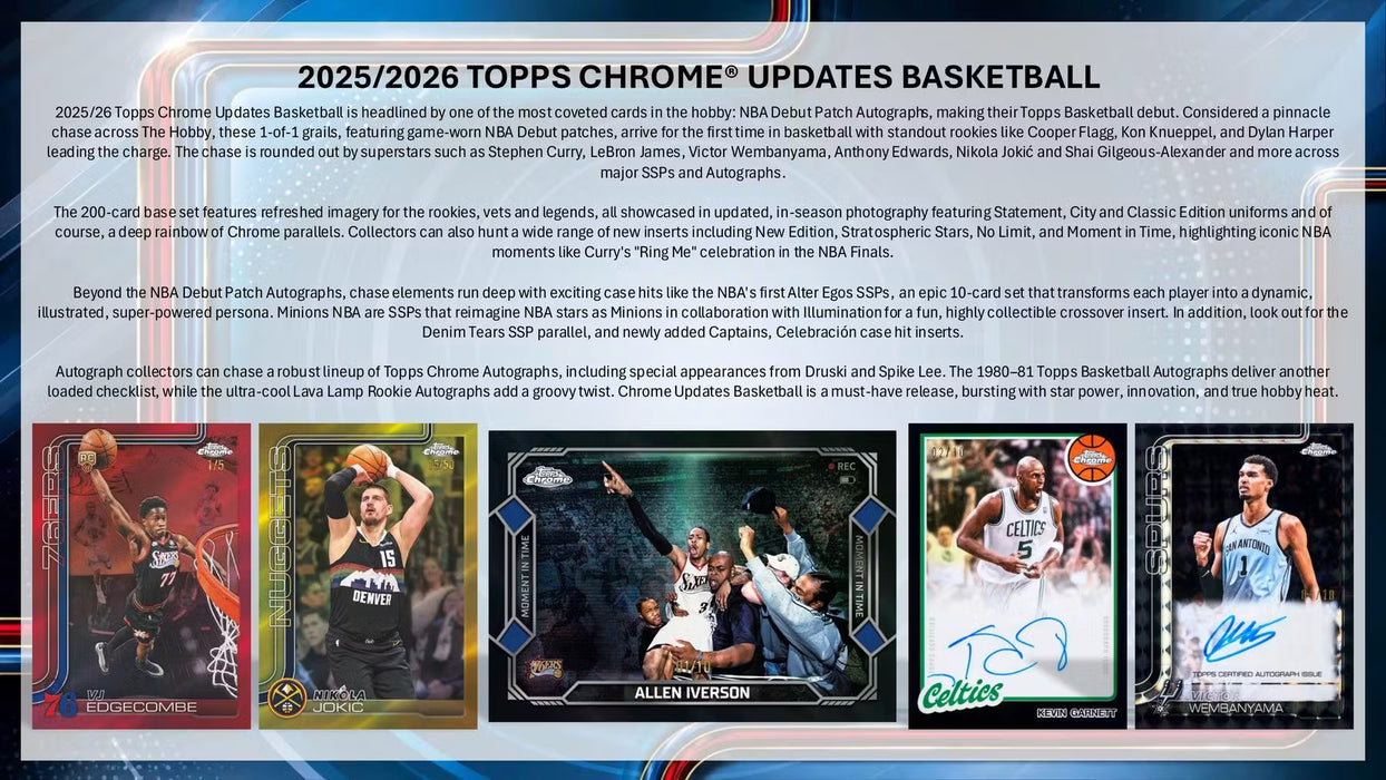 (PRE-ORDER 08/06) 2025-26 Topps Chrome Update Series Basketball Hobby Box