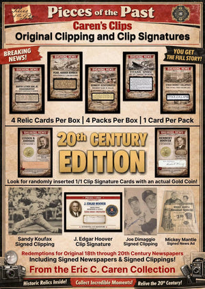 2026 Keepsake Pieces of the Past Caren's Clips 20th Century Edition Hobby Box