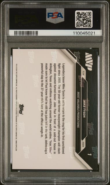 2024 Topps Now Boxing Mike Tyson #1 PSA 10 GEM MINT