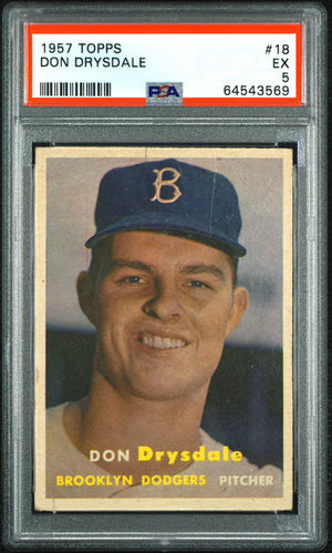 1957 Topps Don Drysdale #18 RC Rookie PSA 5
