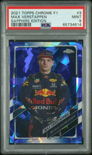 2021 Topps Chrome F1 Max Verstappen #3 Sapphire Edition PSA 9