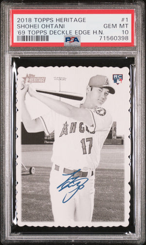 2018 Topps Heritage Shohei Ohtani #1 '69 Topps Deckle H.N RC Rookie PSA 10