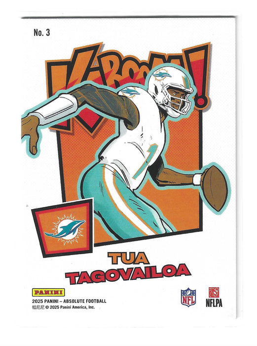 2025 Panini Absolute Tua Tagovailoa #3 Kaboom! Horizontal