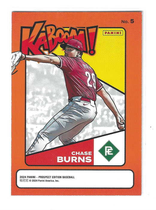 2024 Panini Prospect Edition Chase Burns #5 Kaboom! *CASE HIT SSP