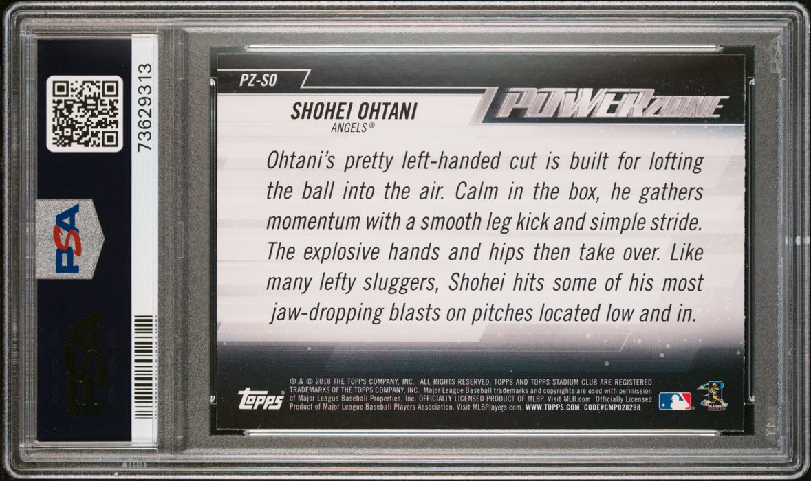 2018 Stadium Club Shohei Ohtani #PZ-SO Power Zone RC Rookie PSA 10