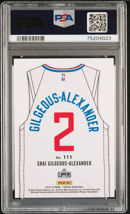 2018 Panini Threads Shai Gilgeous-Alexander #111 Premium Blue RC /75 PSA 10