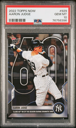2022 Topps Now Aaron Judge #929 PSA 10 Gem Mint