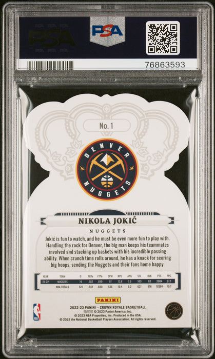 2022 Crown Royale Nikola Jokic #1 Crystal Die-Cut PSA 10