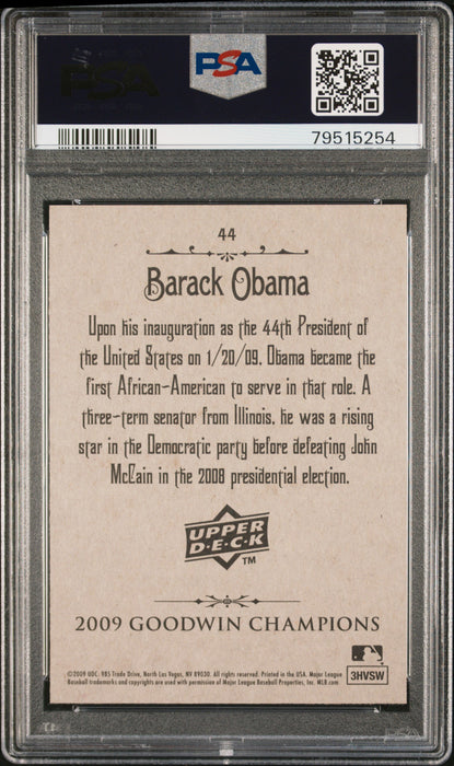 2009 Upper Deck Goodwin Champ Barack Obama #44 PSA 10 Gem Mint