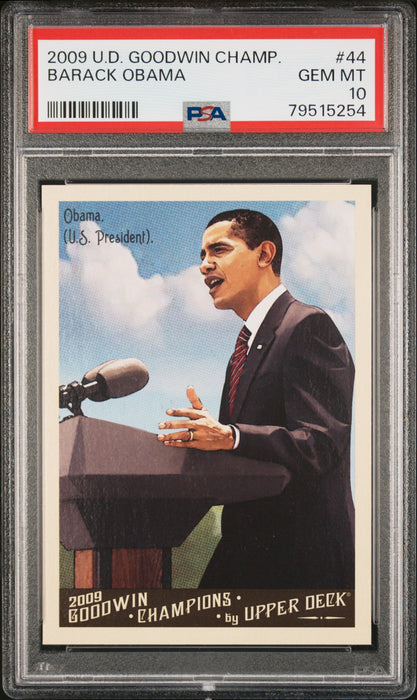2009 Upper Deck Goodwin Champ Barack Obama #44 PSA 10 Gem Mint