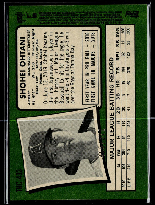 2020 Topps Heritage Shohei Ohtani #THC-433 Refractor /571